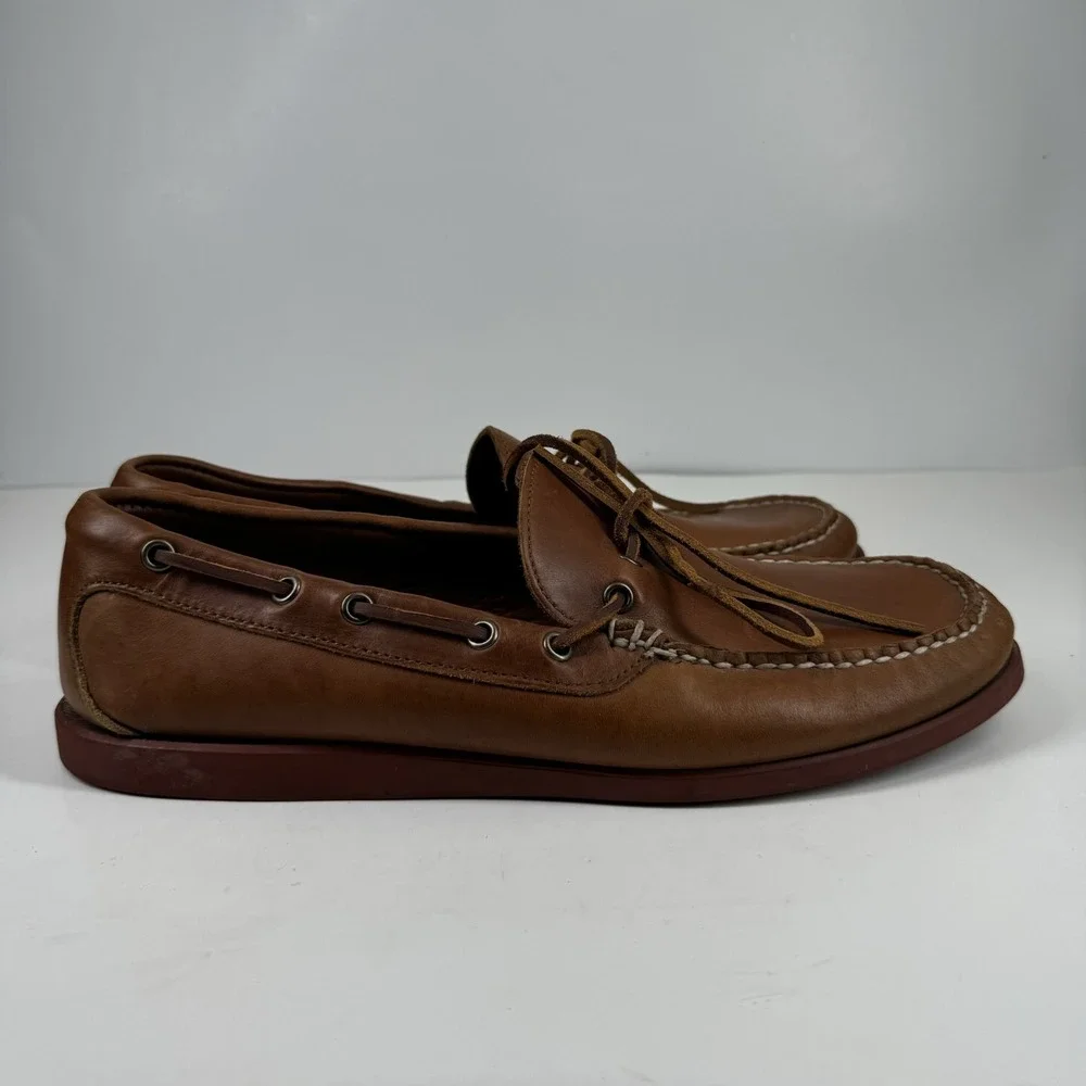 Quoddy Classic Canoe Shoe Men's US 12 Whiskey Leather Camp Moc Moccasins 144017